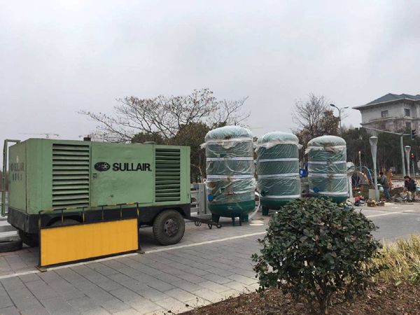 寿力750XH柴驱空压机租赁高效助力河道工程顺利推进