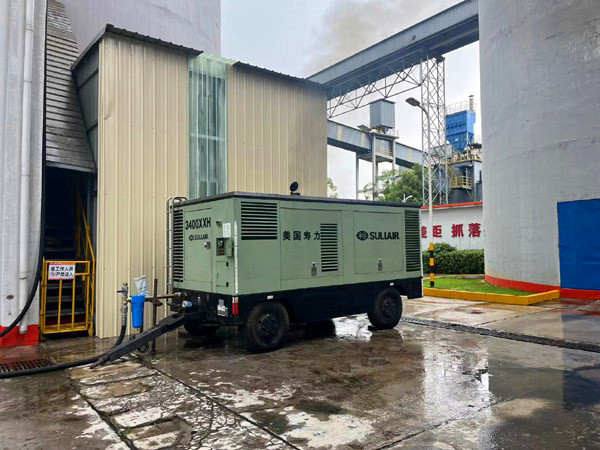 柴驱高风压空气压缩机租赁服务于建材行业